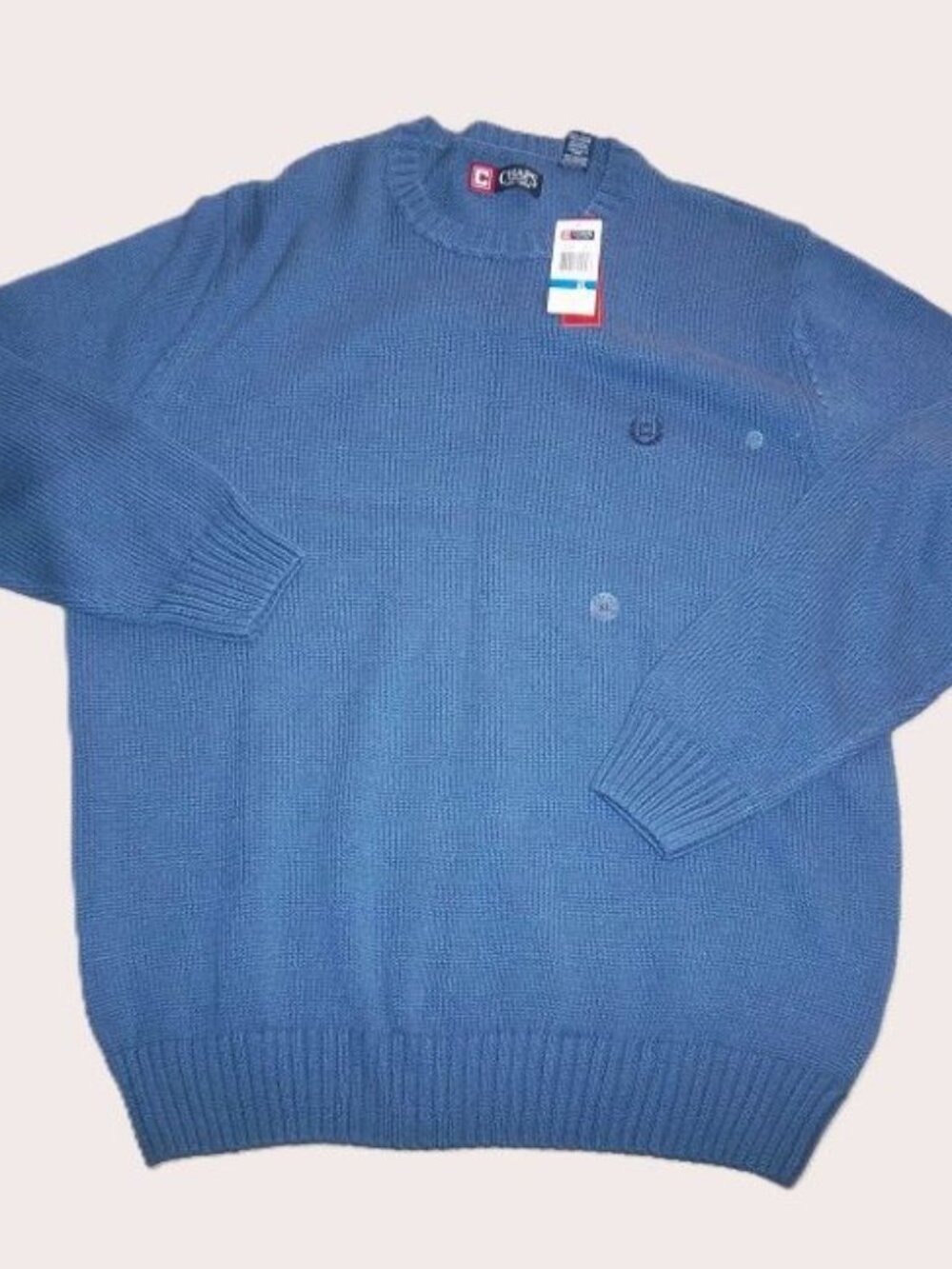 XL - Chaps Cotton Crew Neck Pullover Sweater - blue